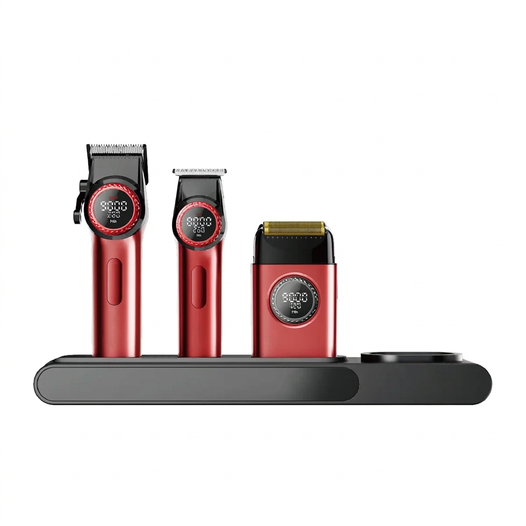 Professional Barber 4-in-1 Set with Hair Clipper, Trimmer & Dryer