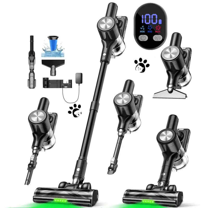 VICEASE Cordless Vacuum Cleaner - 450W, 33Kpa, LED Display