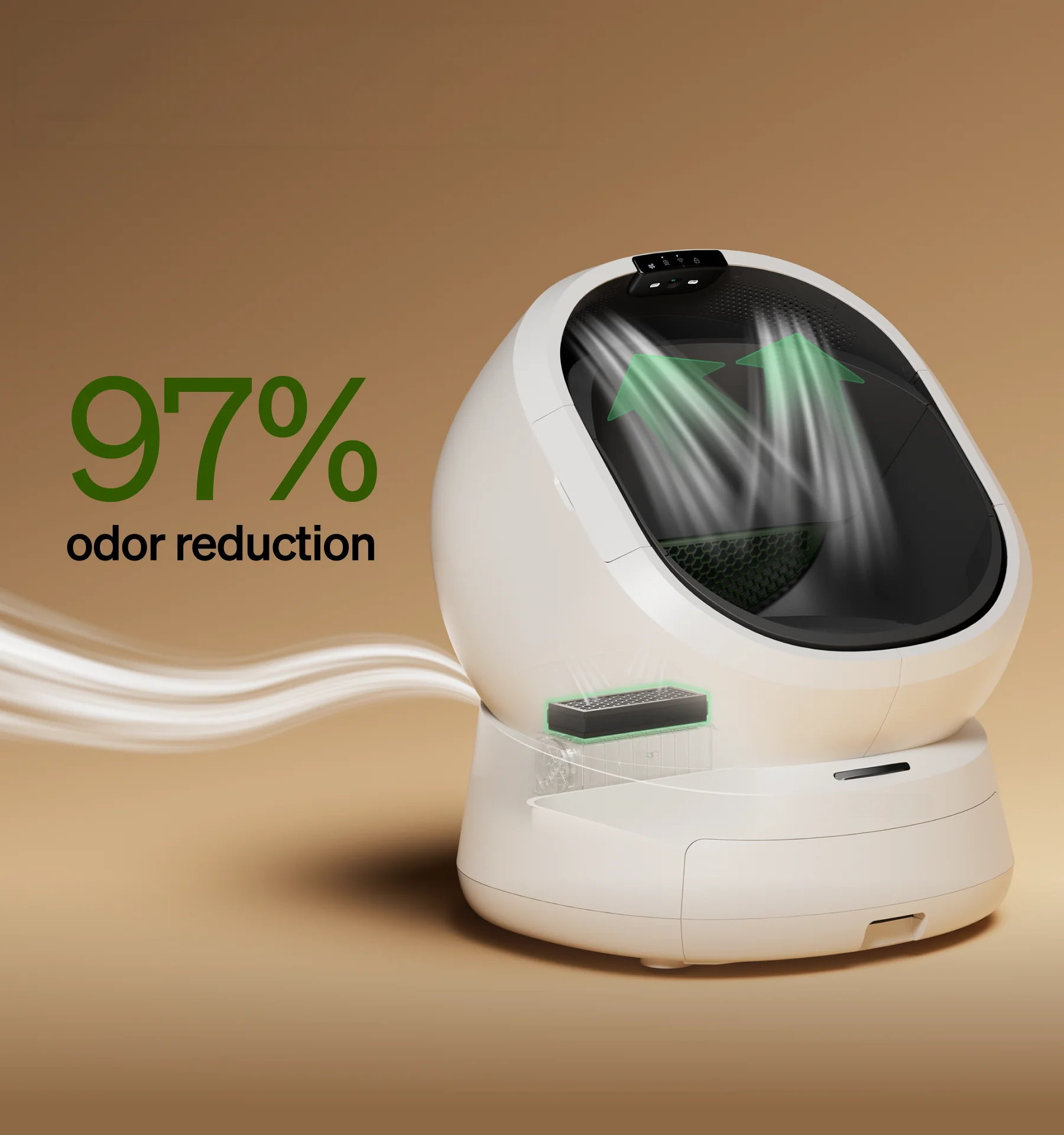Smart Self-Cleaning Litter Box – AI Camera & Auto Odor Control