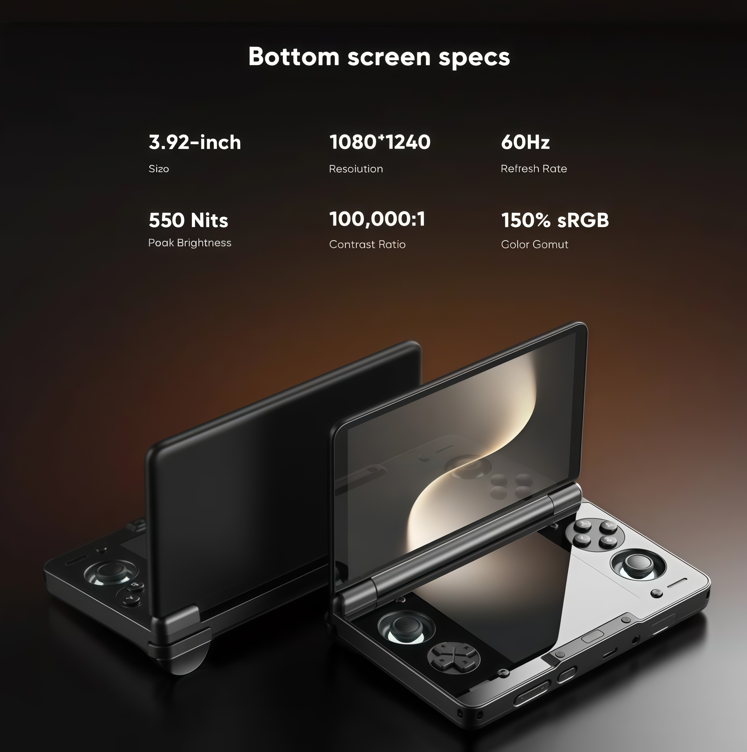 6AMOLED Dual Screen Gaming Handheld