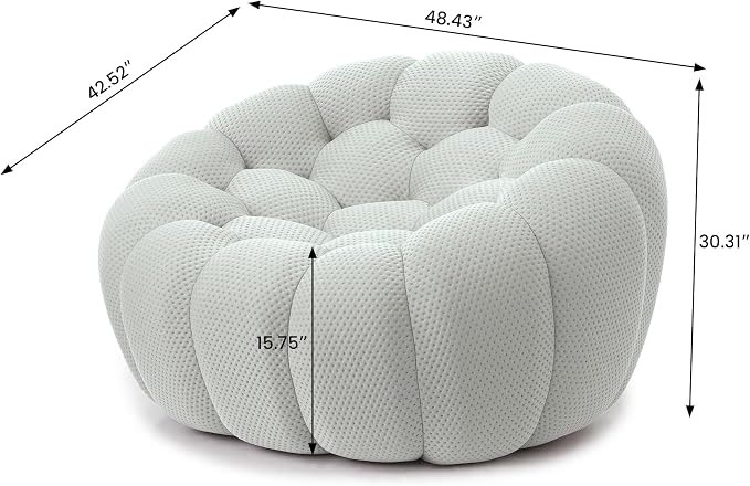 Single-seat bubble sofa with dimension callouts