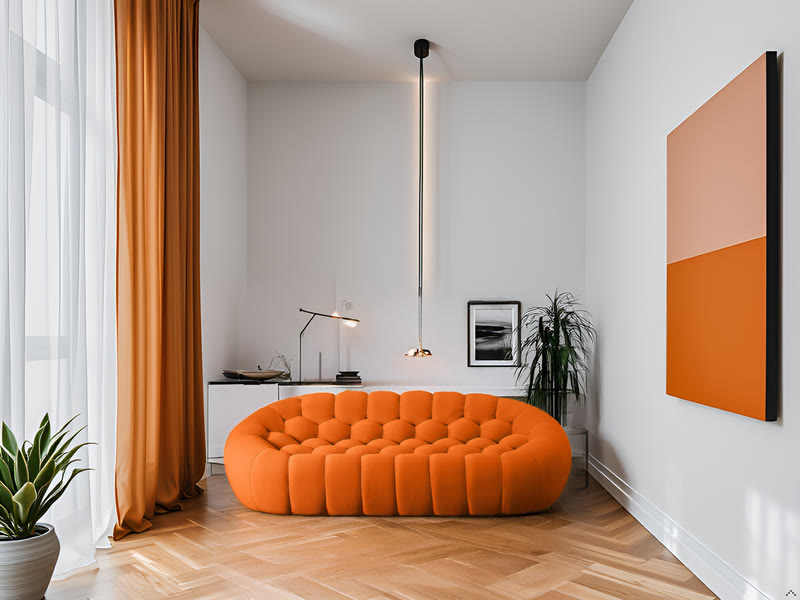 Bubble sofa styled in a modern living room