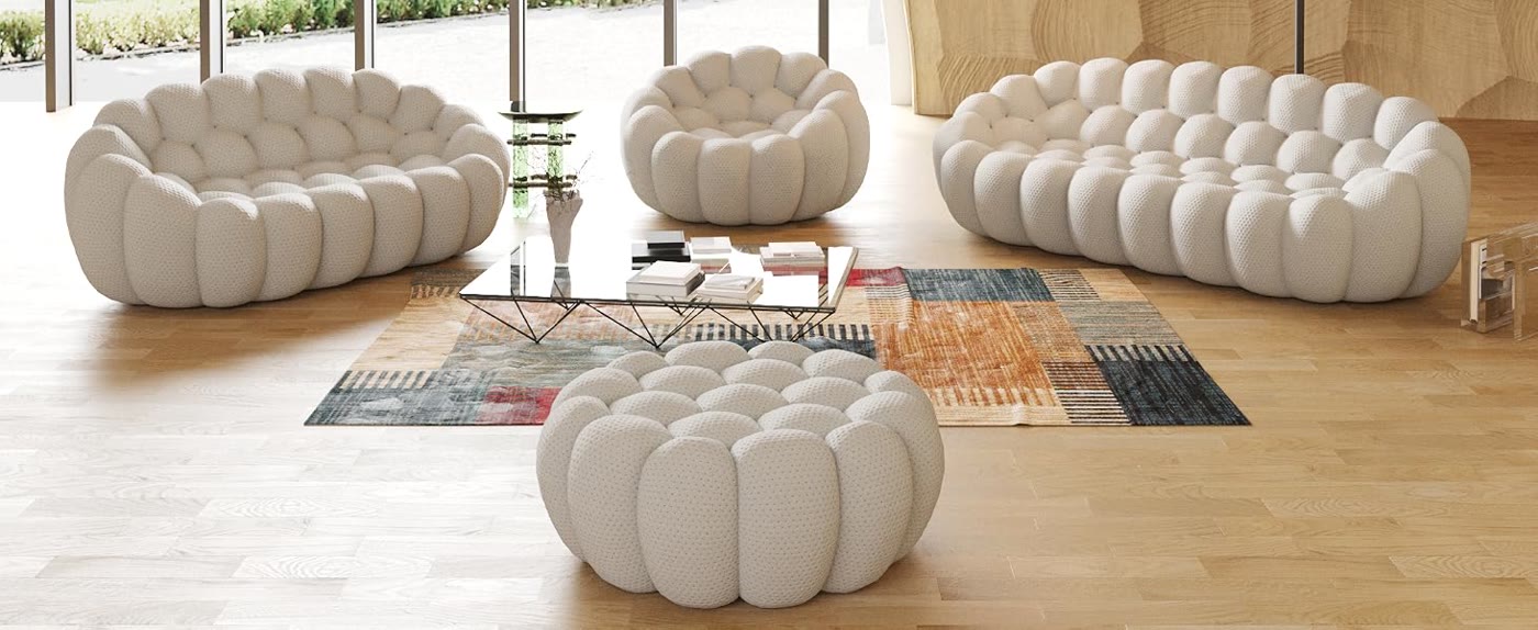 Full bubble sofa range: ottoman, single, 2-seater, 3-seater