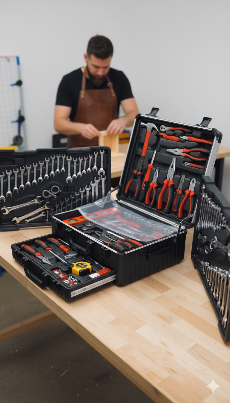 Organized tools in a case