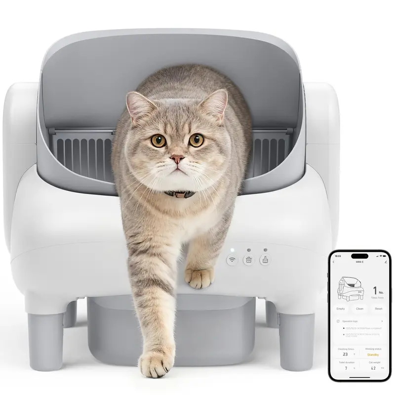 Open-Top Automatic Smart Self-Cleaning Litter Box for Multi-Cat Homes | WiFi APP Control, Odor Isolation, Dual Safety Protection, 10.5L Sealed Waste Bin