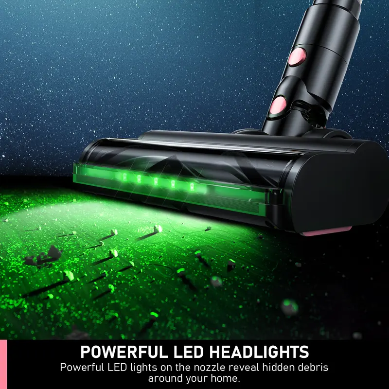 VICEASE Cordless Vacuum Cleaner - 450W, 33Kpa, LED Display