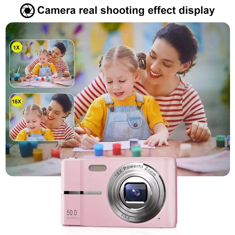 FHD 1080P Digital Camera with 16X Zoom - Portable & Compact