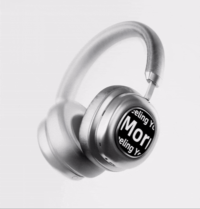 VWS (VISUAL WEARABLE STEREO)Wireless Over Ear Headphones Noise Cancelling OLED Touchscreen