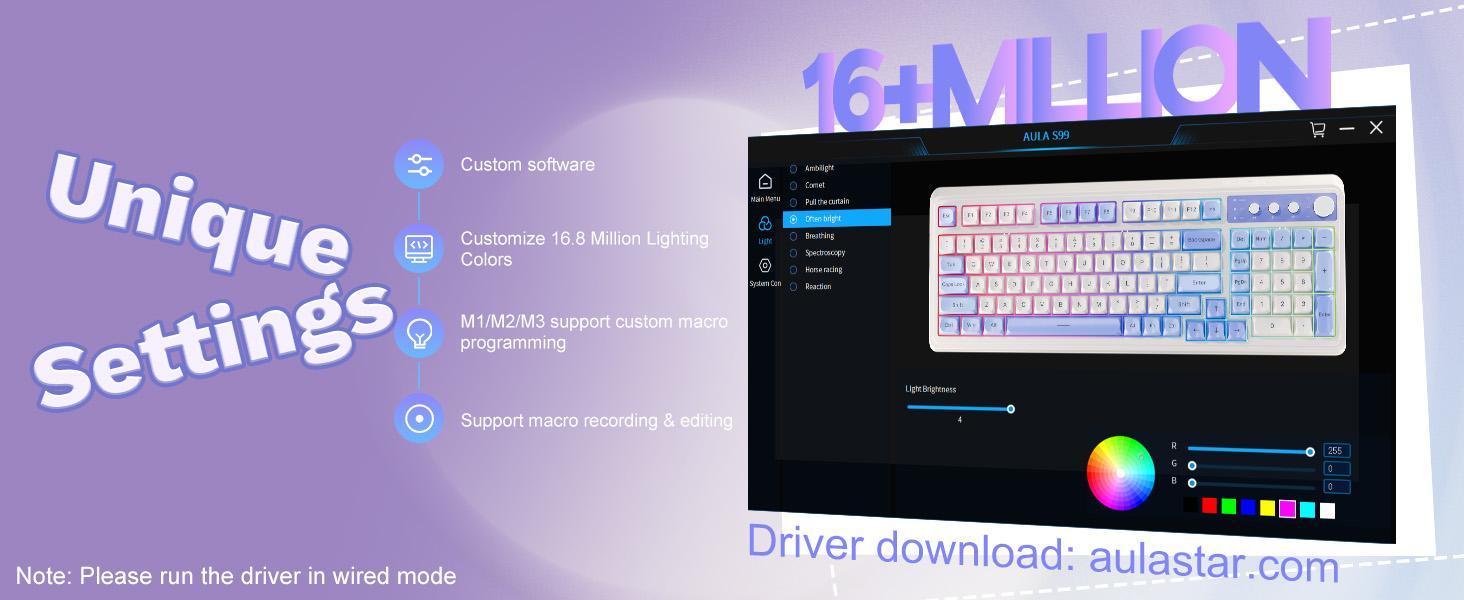 [Restock]AULA S99 Key Keyboard, Tri-Mode Bluetooth/2.4GHz/USB-C Cute Creamy Gaming Keyboard with Number Pad RGB Backlit, Media Knob Custom for MAC Xbox PC Gamer Valentine's Day gift S99 Keyboard Fixed Keycaps & Switches (Non-Replaceable)