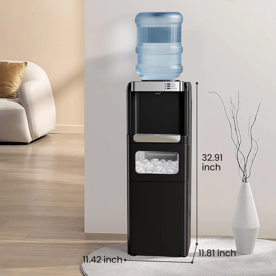  3-In-1 Water Dispenser with Built-In Ice Maker, Water Cooler Dispenser