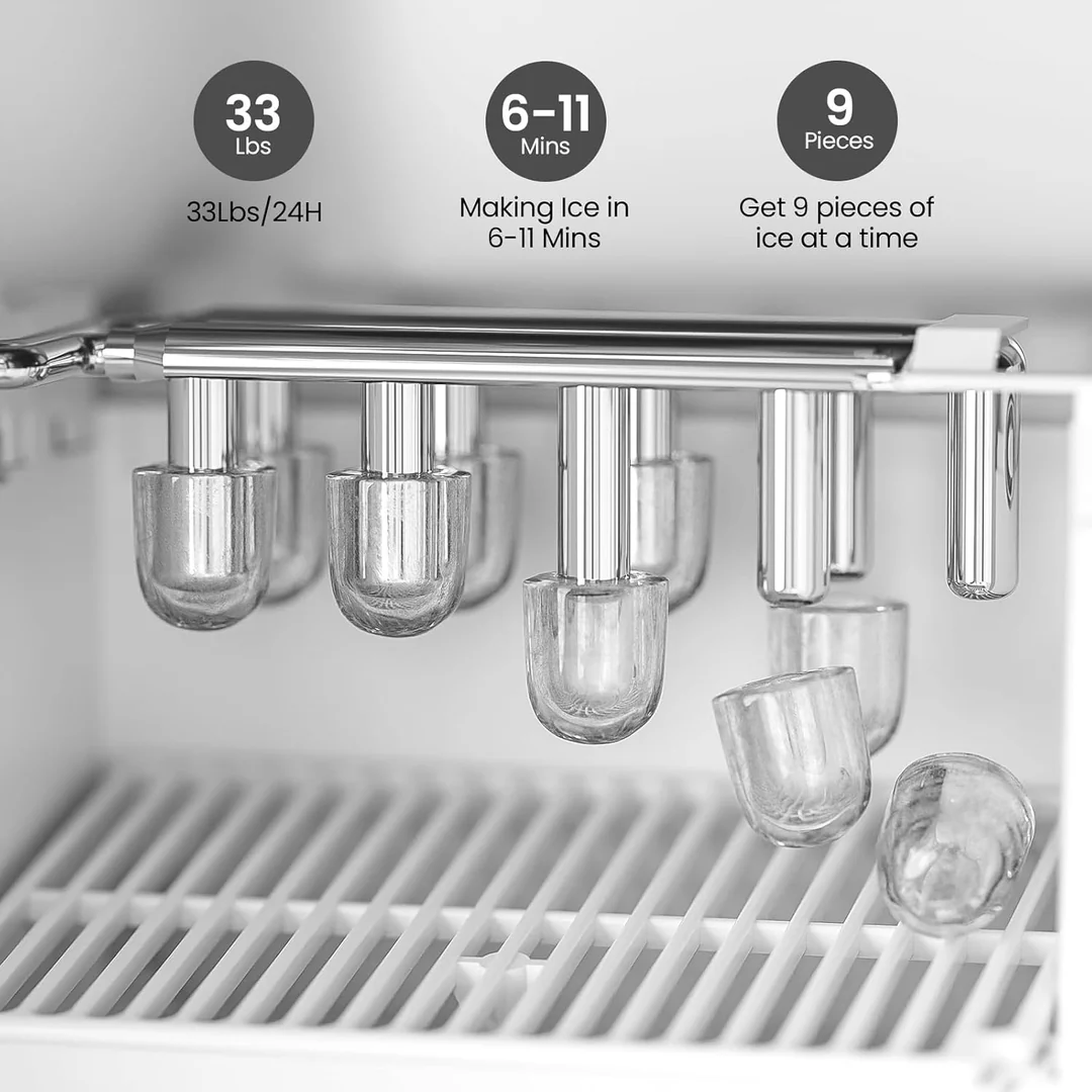  3-In-1 Water Dispenser with Built-In Ice Maker, Water Cooler Dispenser
