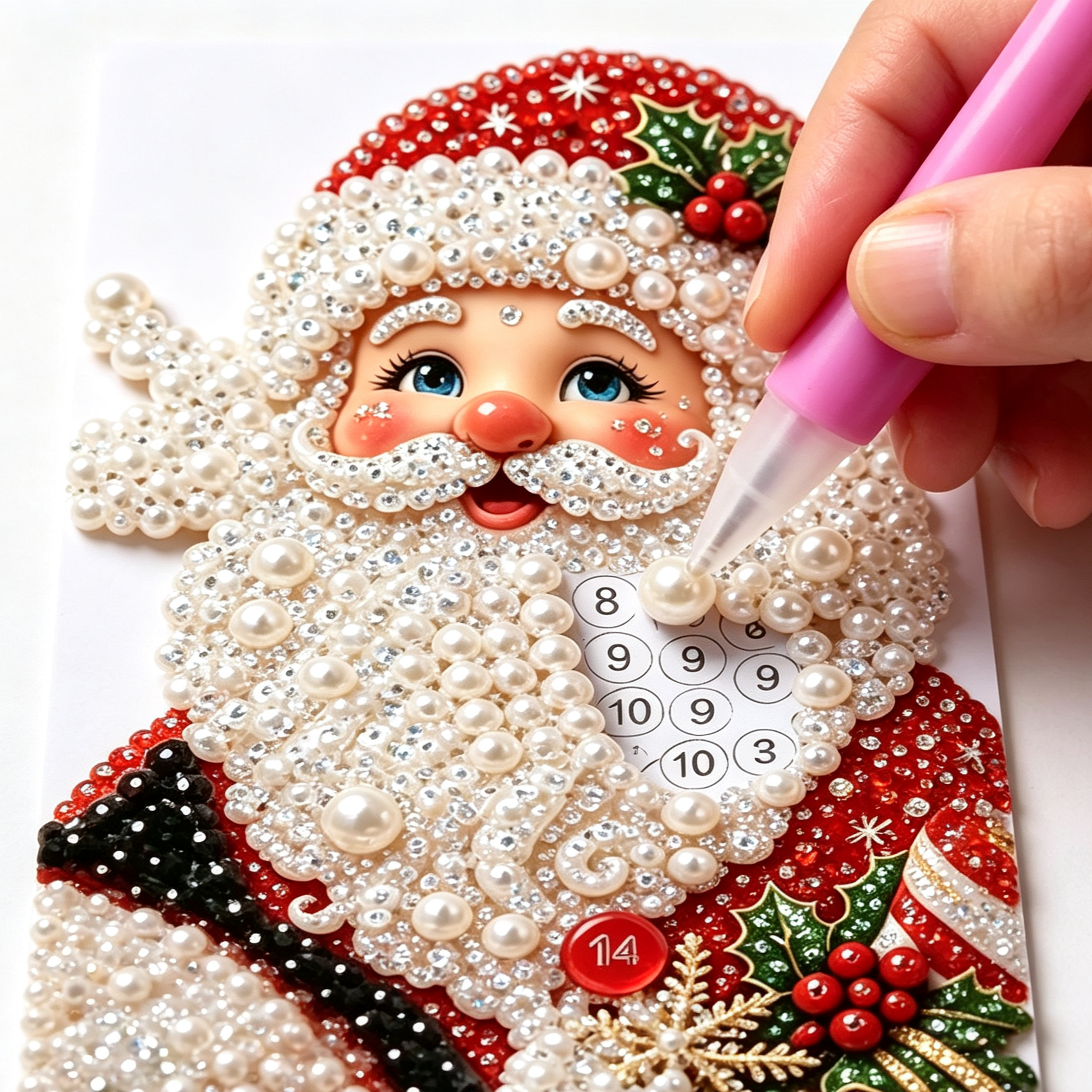 🔥 Last Day 50% OFF 🔥 🎅DIY Pearl Art Christmas House Kit – Create a Sparkling Handmade Holiday Decoration