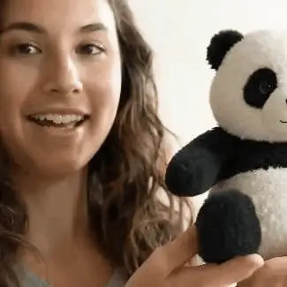 Panda plush customer scene