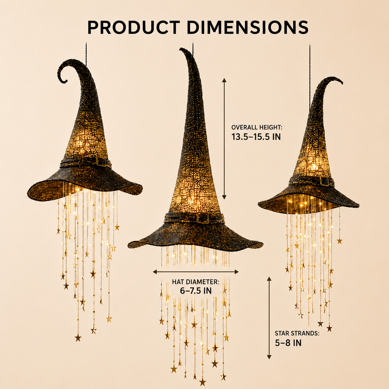 🔥Last Day: 50% Off🔥 Lighted Witch Hat Hanging Chime