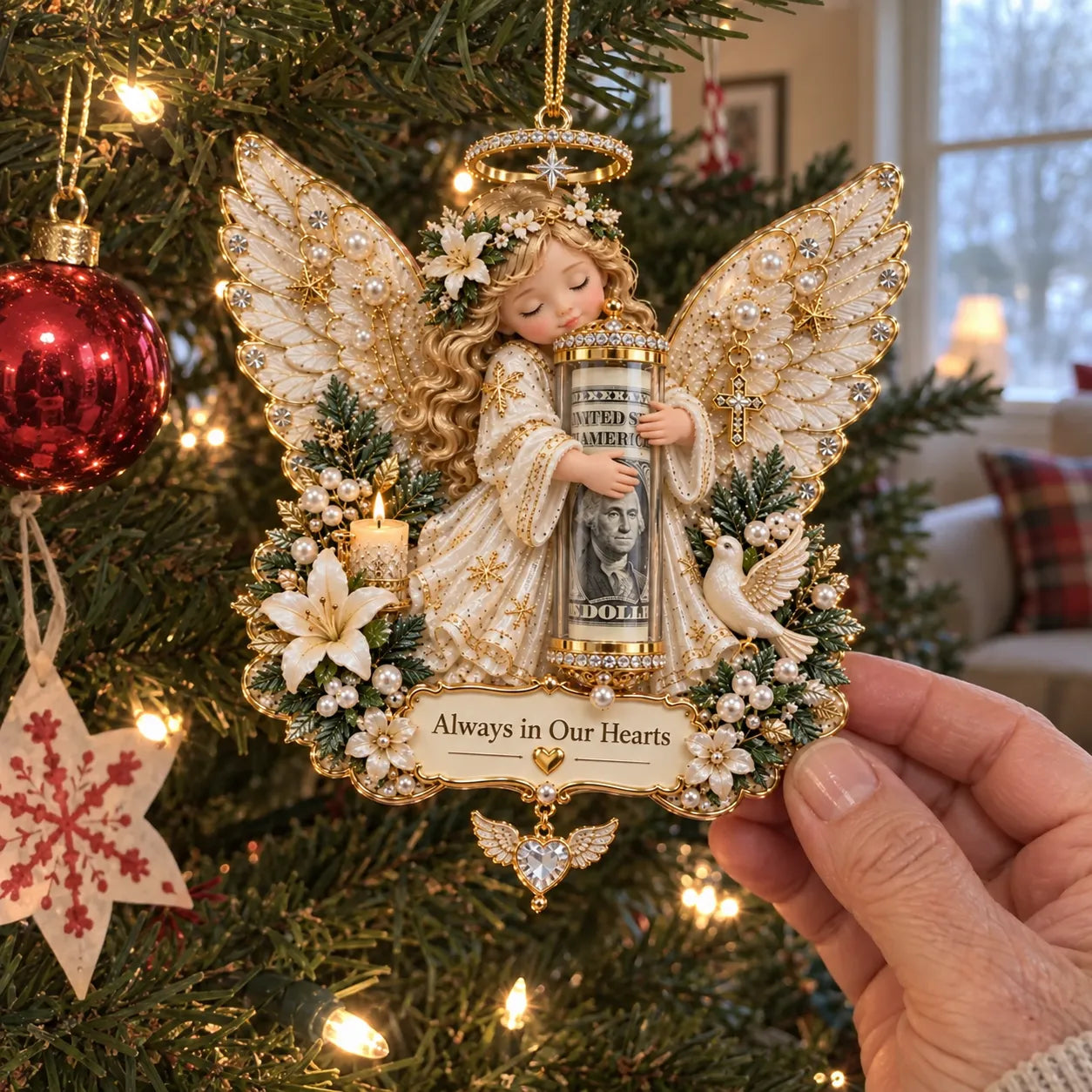 👼🎄Christmas Angel Cash Holder Ornament