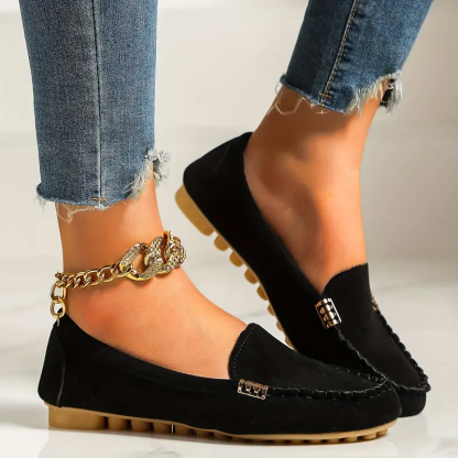 🔥 Bestseller 🔥 Ballerinas mit runder Zehenpartie – atmungsaktive, orthopädische Slip-On-Schuhe für bequemes Gehen