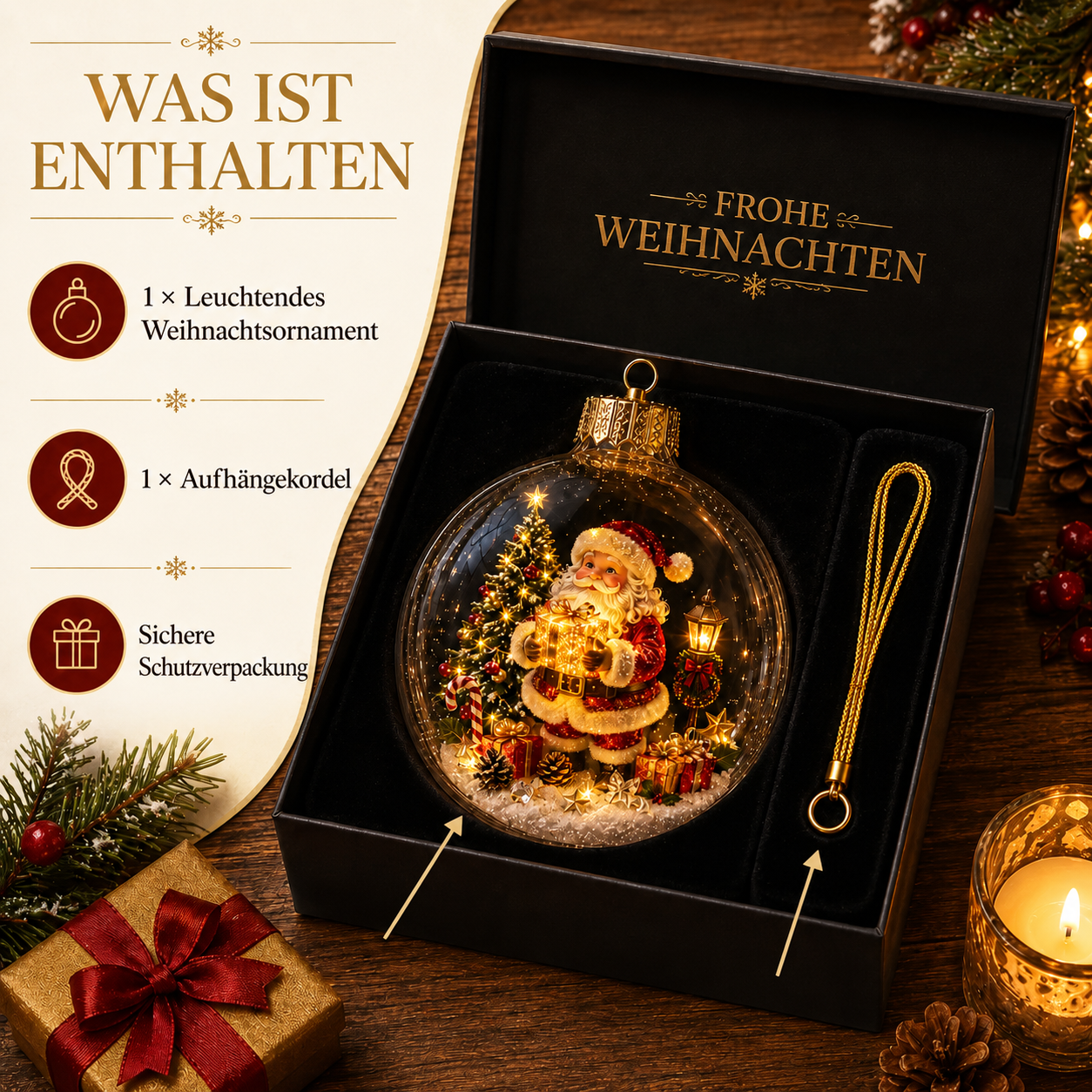 🔥 Nur für kurze Zeit: 50 % RABATT – ✨🎄 Leuchtender Weihnachtszauber-Anhänger mit beleuchteter Mini-Festtagsszene