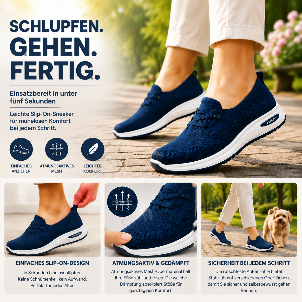 🔥Atmungsaktive Mesh-Walkingschuhe mit Dämpfung