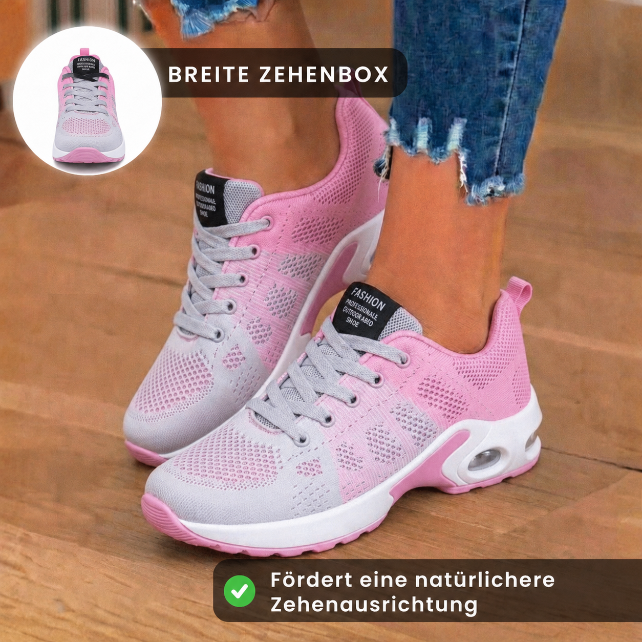 Orthopädische Mesh-Athletic-Sneaker - Farbverlauf und Luftkissen-Sohle