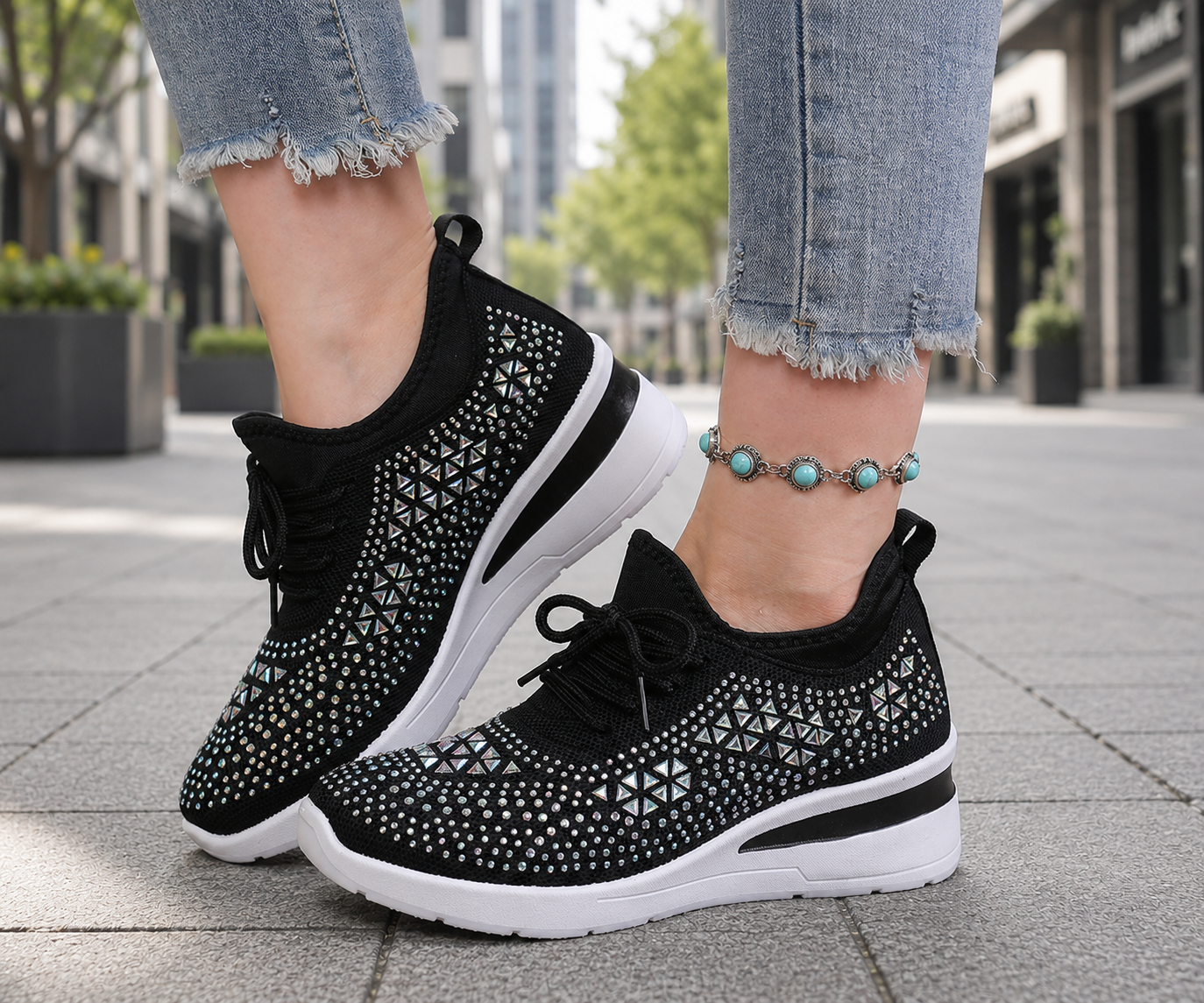 Lindenzeit Damen Glitzer Sneaker