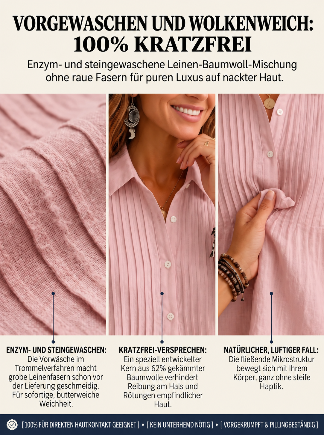 Schmeichelnder Schnitt nach dem Goldenen Schnitt mit Biesendetails