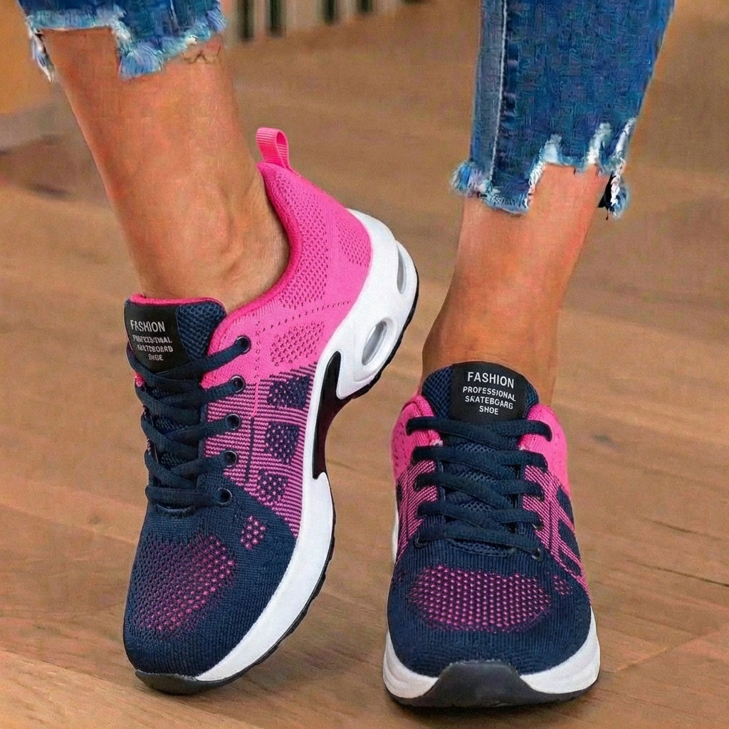 Orthopädische Mesh-Athletic-Sneaker - Farbverlauf und Luftkissen-Sohle