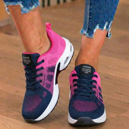 Orthopädische Mesh-Athletic-Sneaker - Farbverlauf und Luftkissen-Sohle