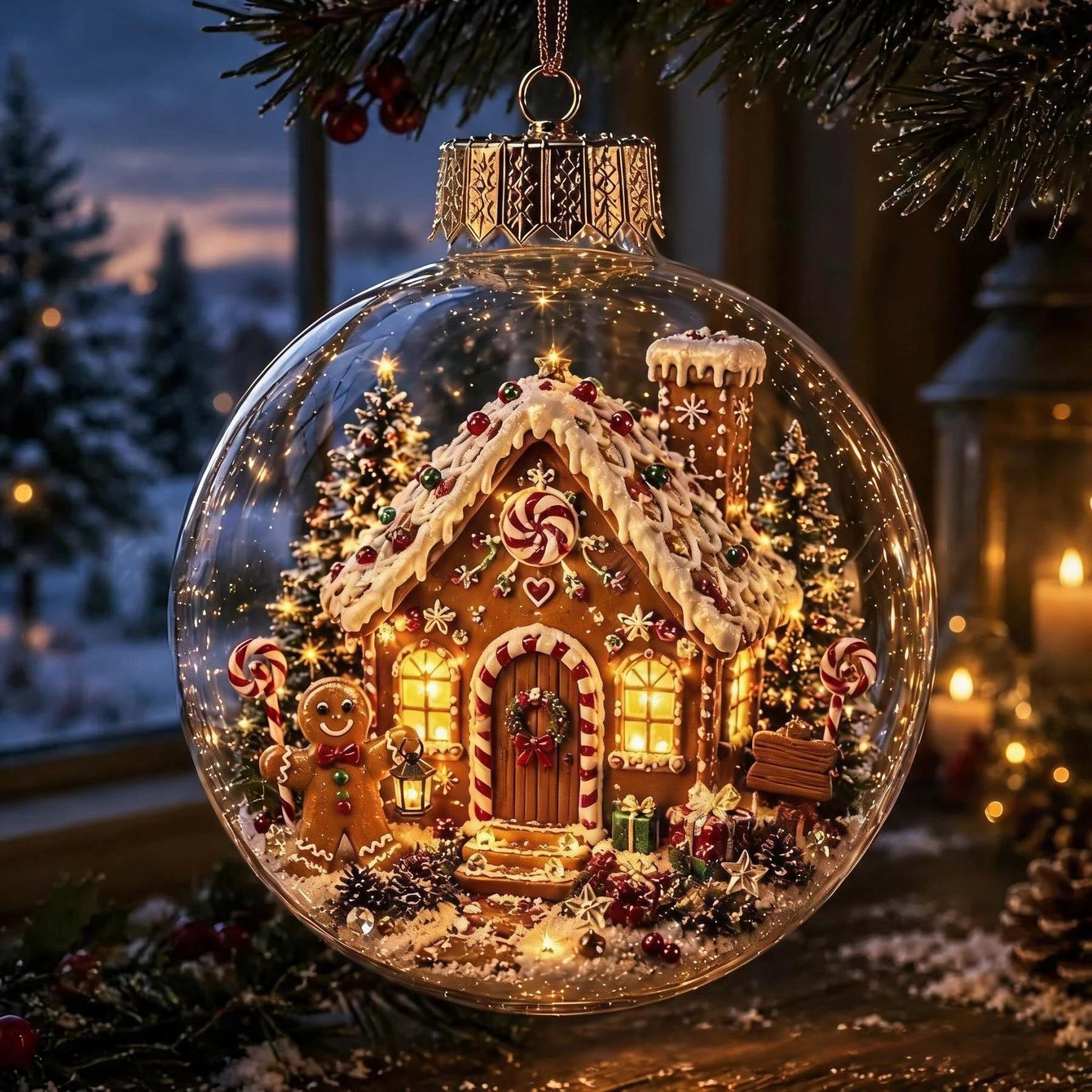 🔥 Nur für kurze Zeit: 50 % RABATT – ✨🎄 Leuchtender Weihnachtszauber-Anhänger mit beleuchteter Mini-Festtagsszene