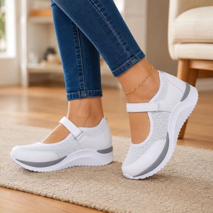 🔥 Nur heute: 70 % Rabatt! Damen Komfort-Mary-Jane Sneaker mit Keilsohle & atmungsaktivem Mesh