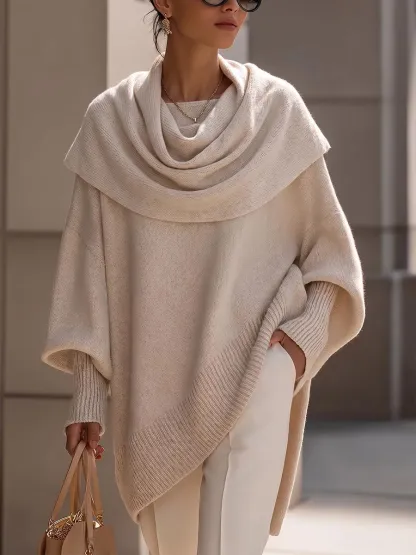 Räumungsverkauf 🔥 Lockerer, einfarbiger Damen-Strickpullover mit Rollkragen und langen Ärmeln (lässiger Stil)