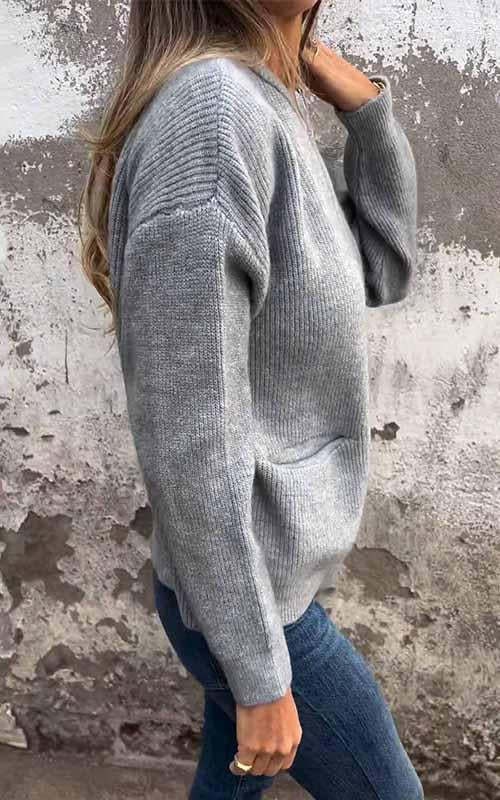 CLEARANCE SALE🔥 Round Neck Zipper Knitted Jacket