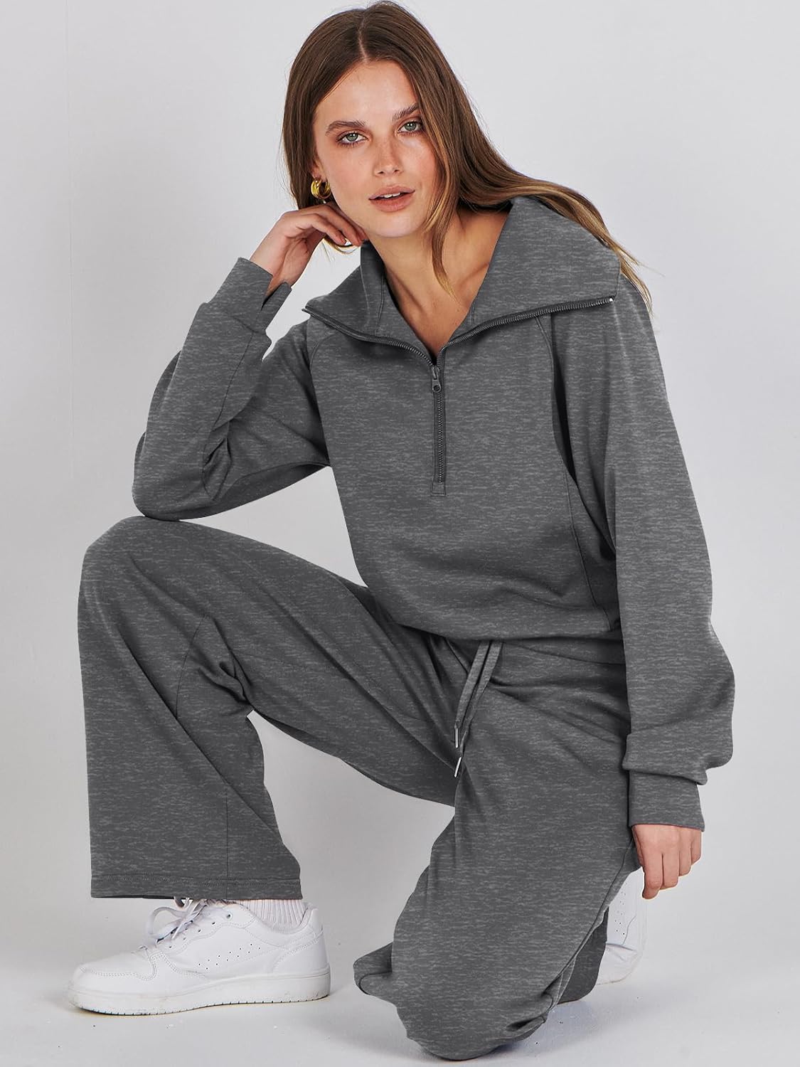 2024 Fall Trendy Outfits Oversized Two Piece Sweatsuit