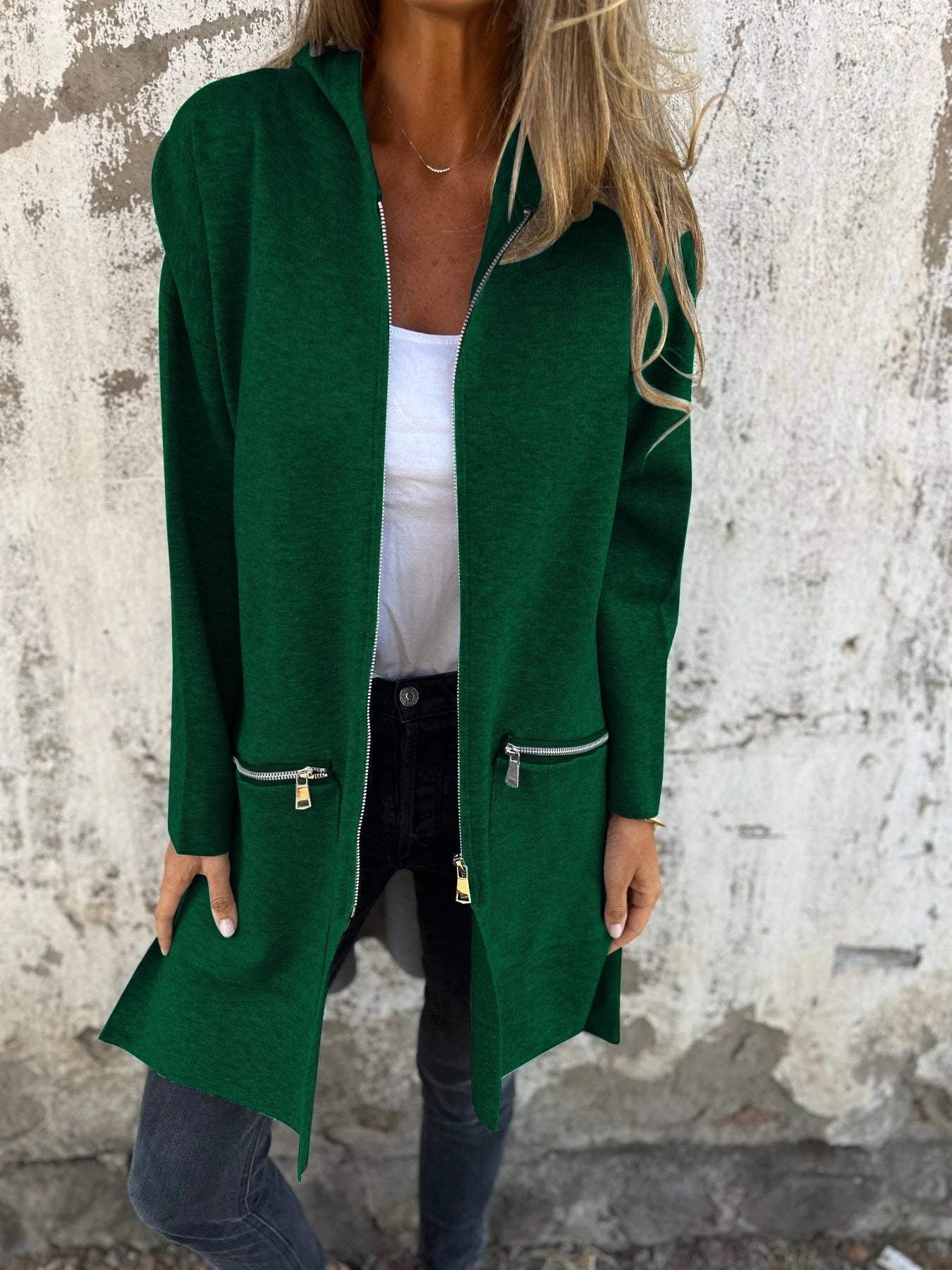 CLEARANCE SALE🔥 Zipper Long Sleeve Hooded Jacket