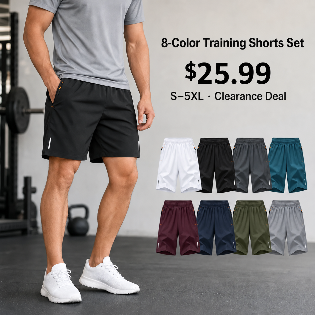 Men's Lightweight Athletic Training Shorts.