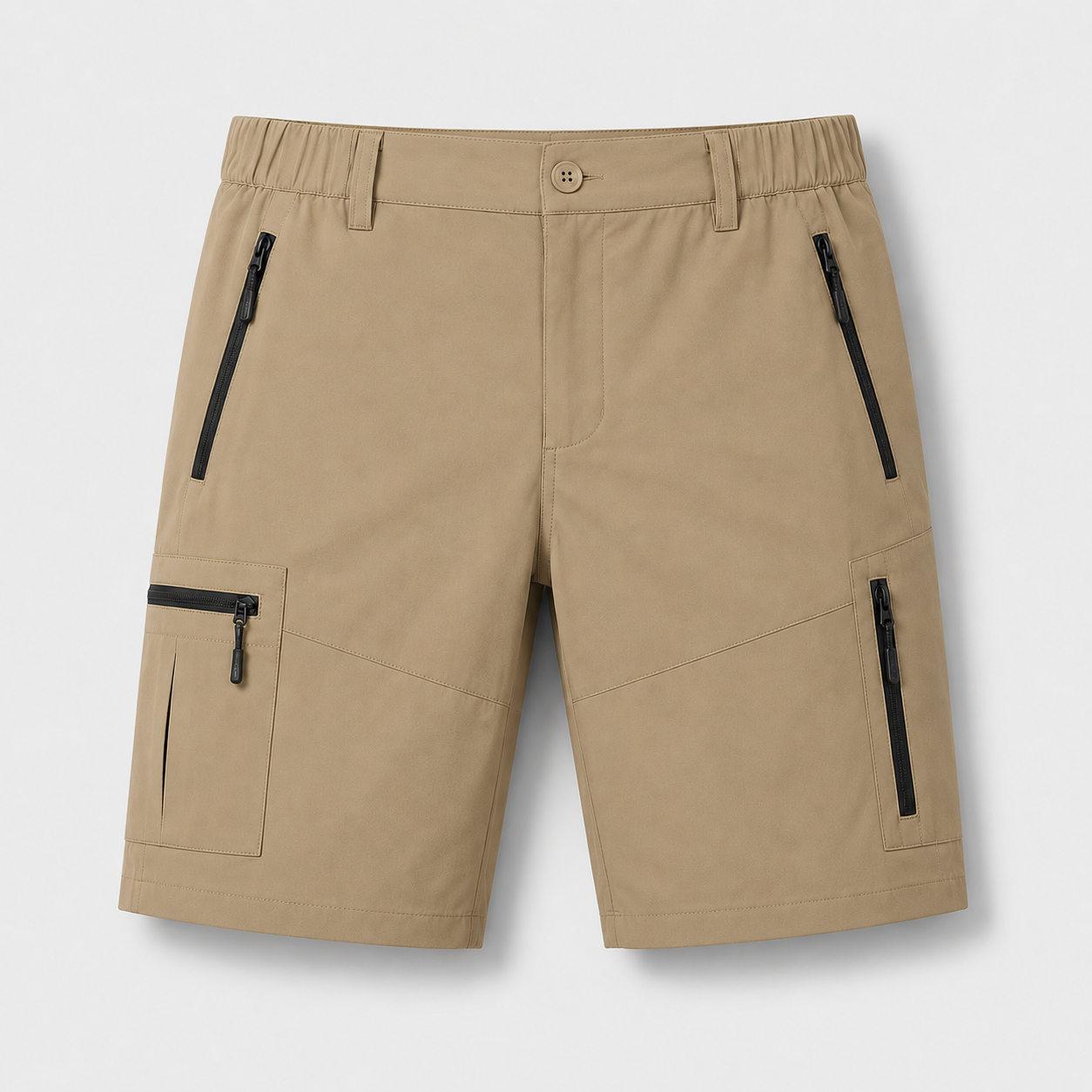 Men's quick dry hiking cargo shorts khaki single pair