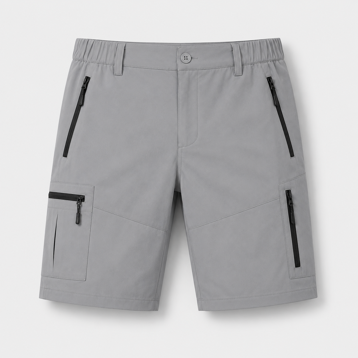 Men's quick dry hiking cargo shorts light gray single pair