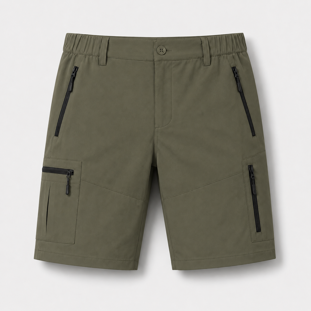 Men's quick dry hiking cargo shorts olive single pair