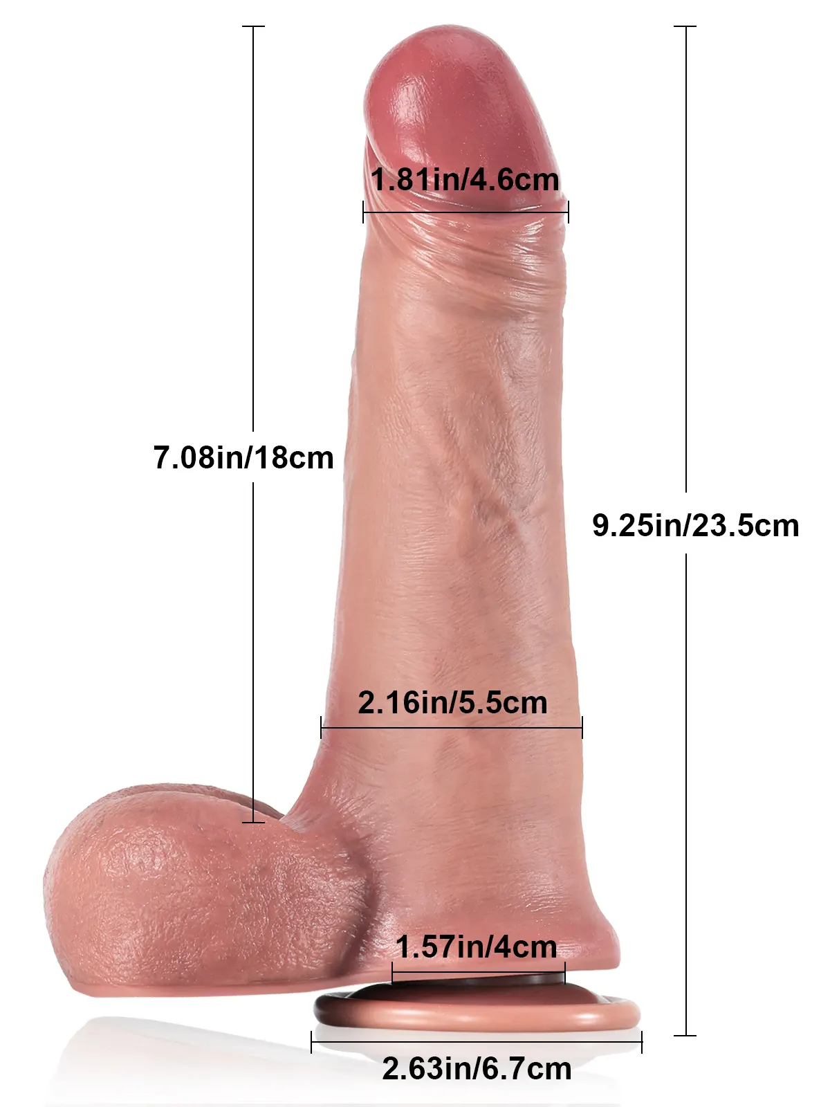 James 9.2 x 1.8in Realistic Double Layer Sliding Skin Dildo