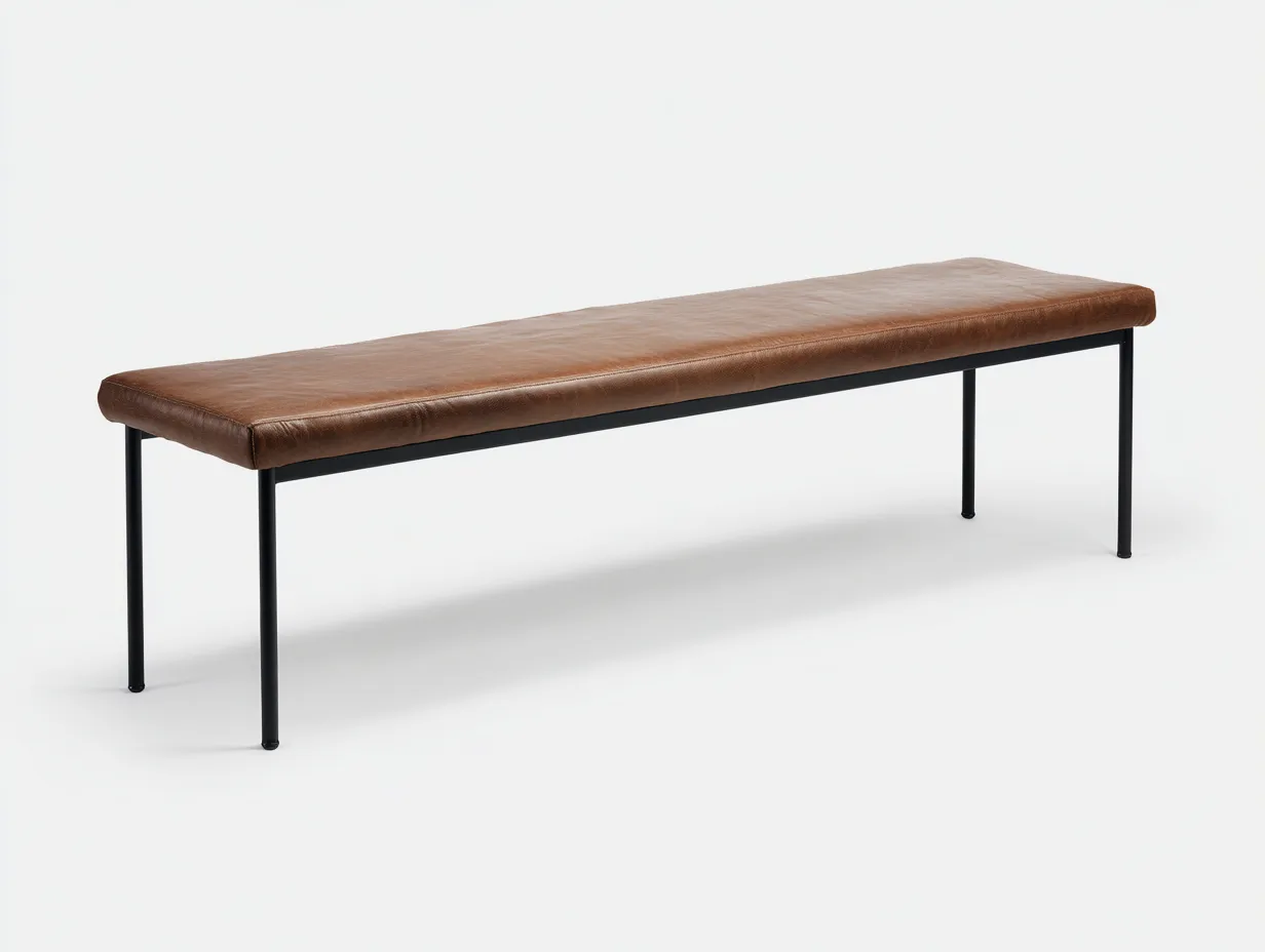 Bank aus Lederoptik 182x39x45 cm - Braun und Schwarz - lange Polsterbank für Schlafzimmer-Lonazahaus