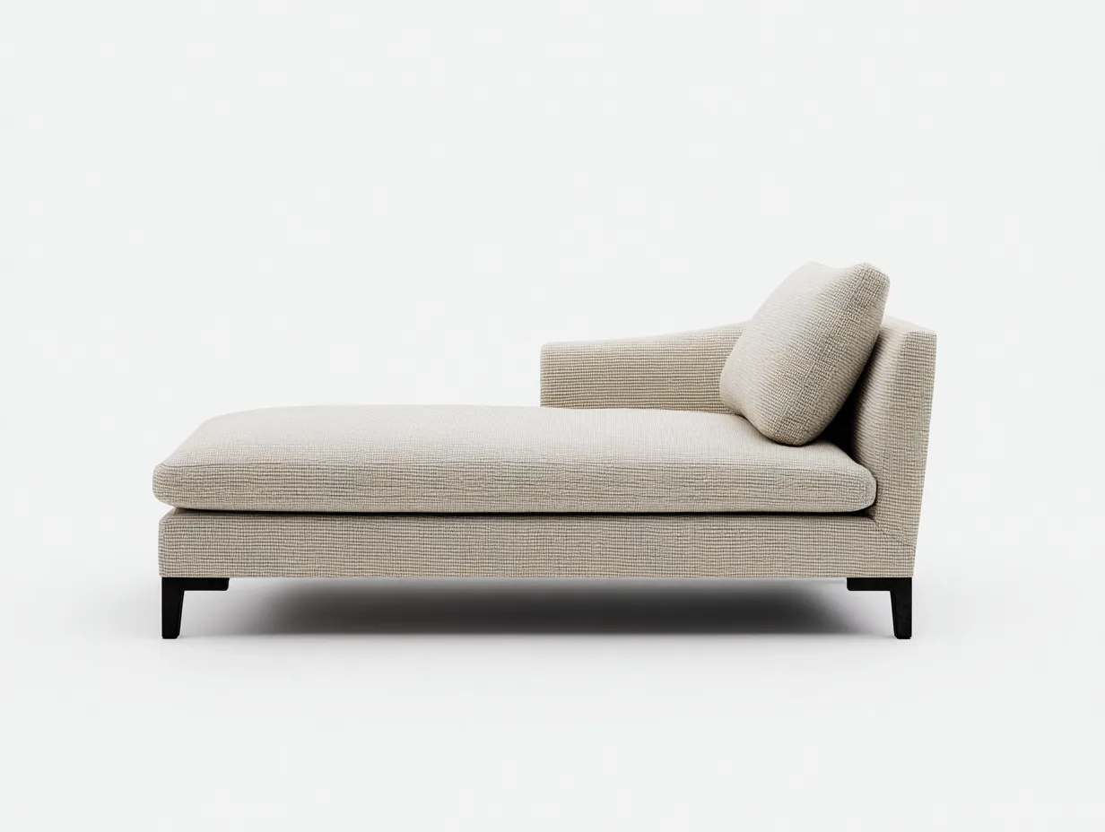 Chaiselongue aus strukturiertem Webstoff 181x84x78 cm - beige und schwarz - schmale Füße für Wohnzimmer-Lonazahaus
