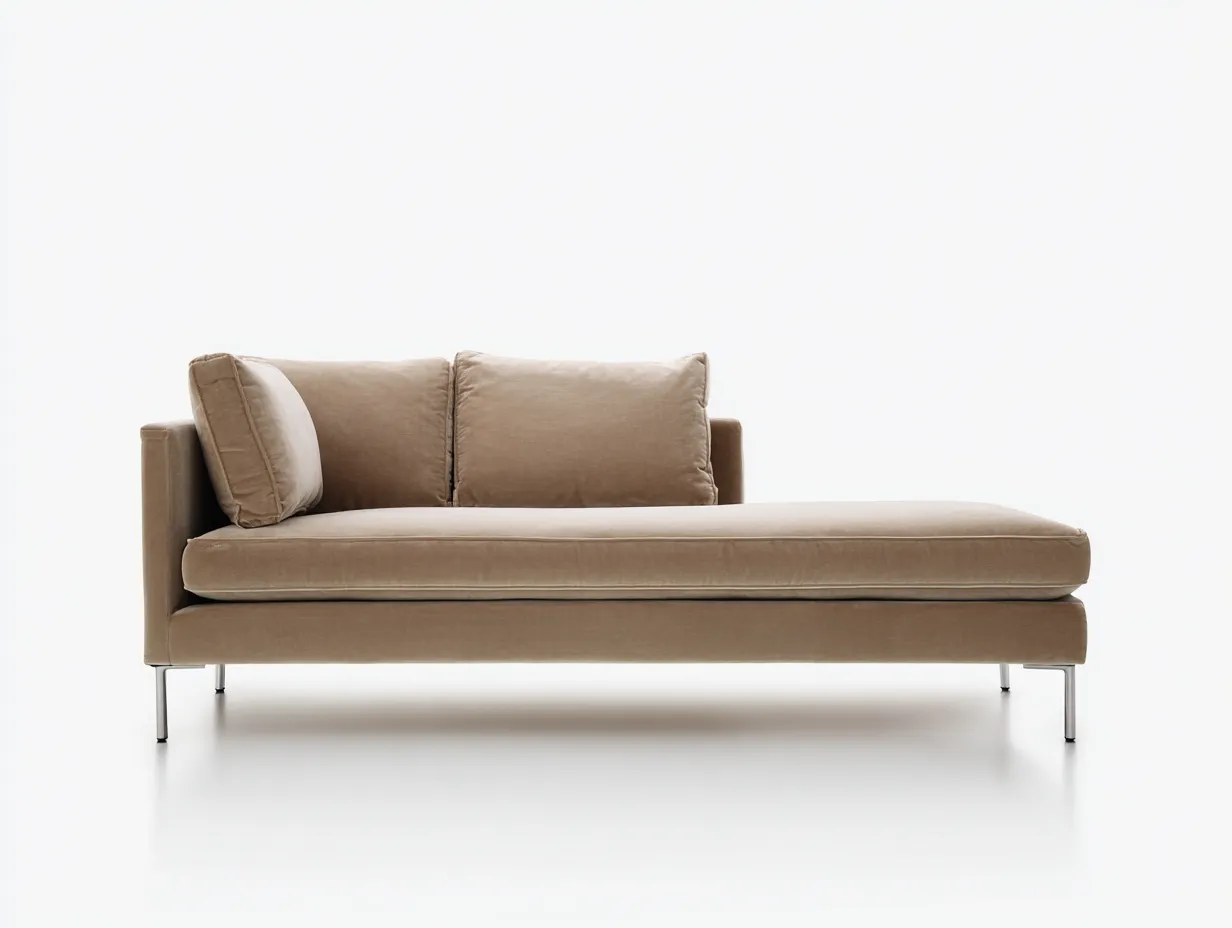 Chaiselongue aus Bouclé 184x92x76 cm - cremeweiß - breite Liegefläche für Wohnzimmer-Lonazahaus