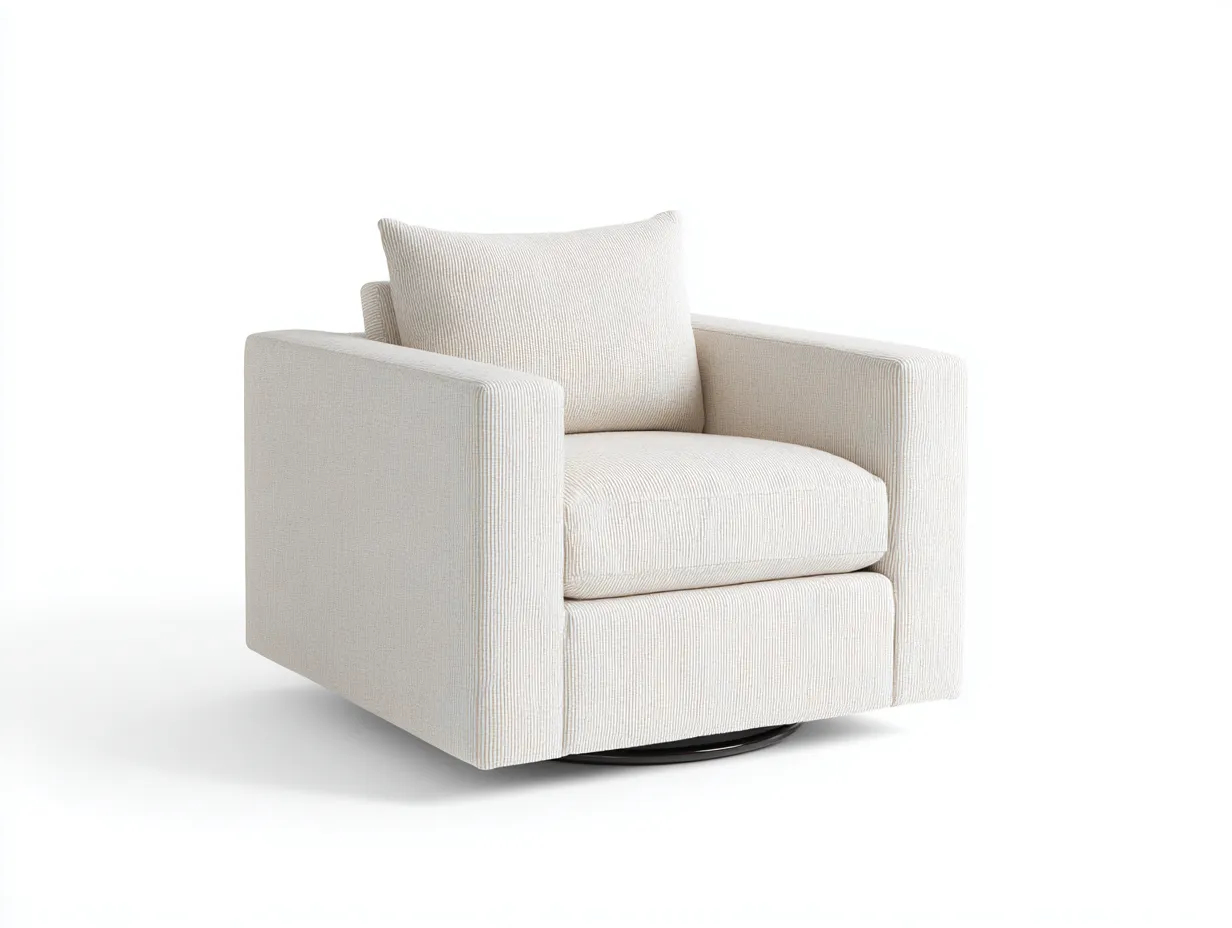 Sessel Stoff 92x88x86 cm - Creme - drehbarer Komfortsessel für Wohnzimmer-Lonazahaus