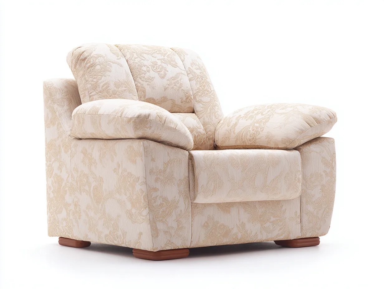 Sessel Stoff 108x96x88 cm - Beige und Braun - gepolsterter Relaxsessel für Wohnzimmer-Lonazahaus