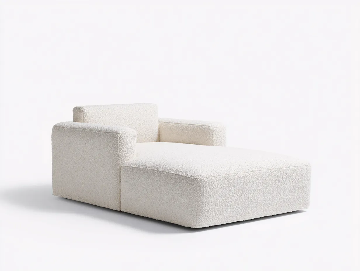 Chaiselongue aus hellbraunem Samt 180x94x76 cm - hellbraun und silber - loungeartig für Wohnzimmer-Lonazahaus