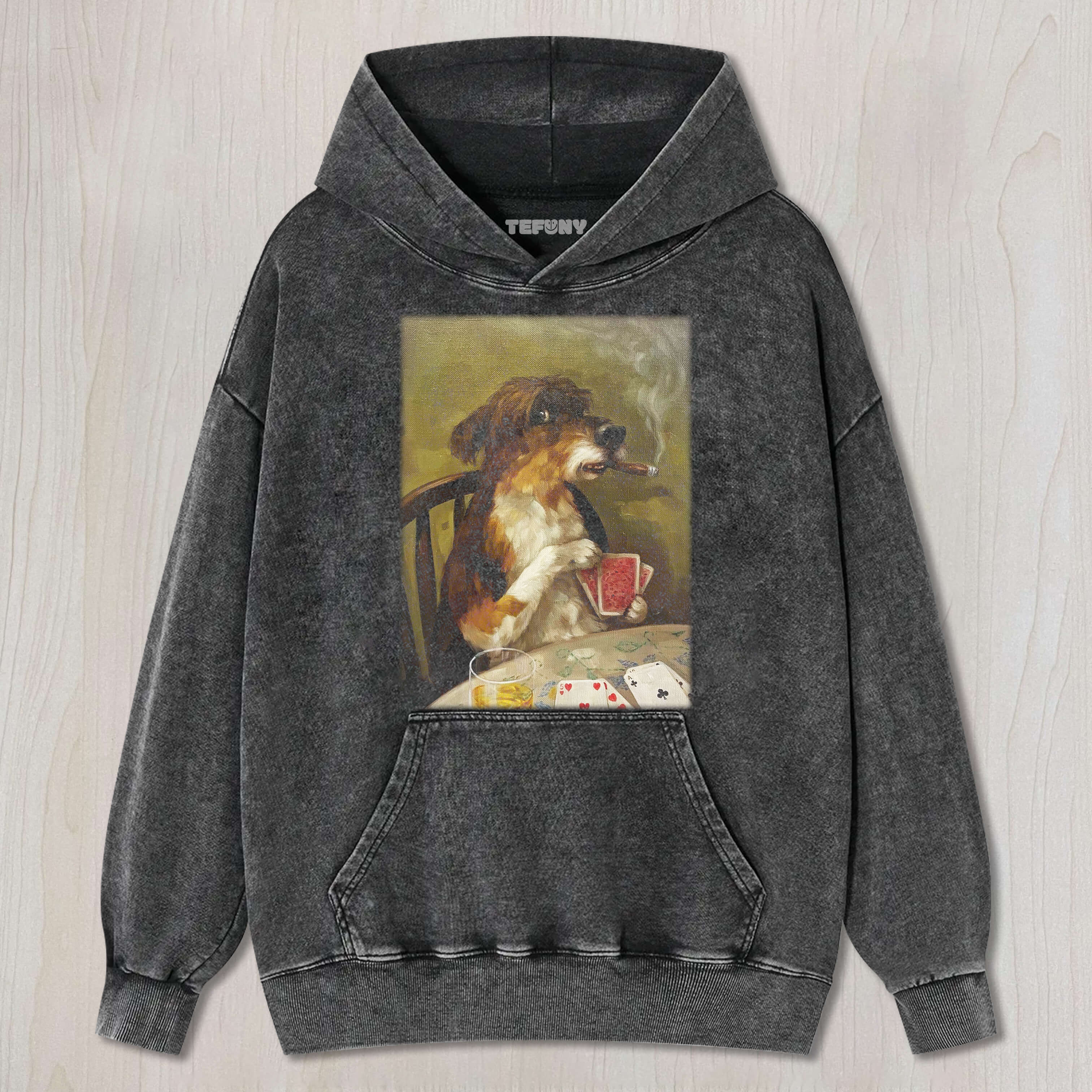DOGS THAT SMOKE AND PLAY CARDS TEE & SWEAT & HOOD