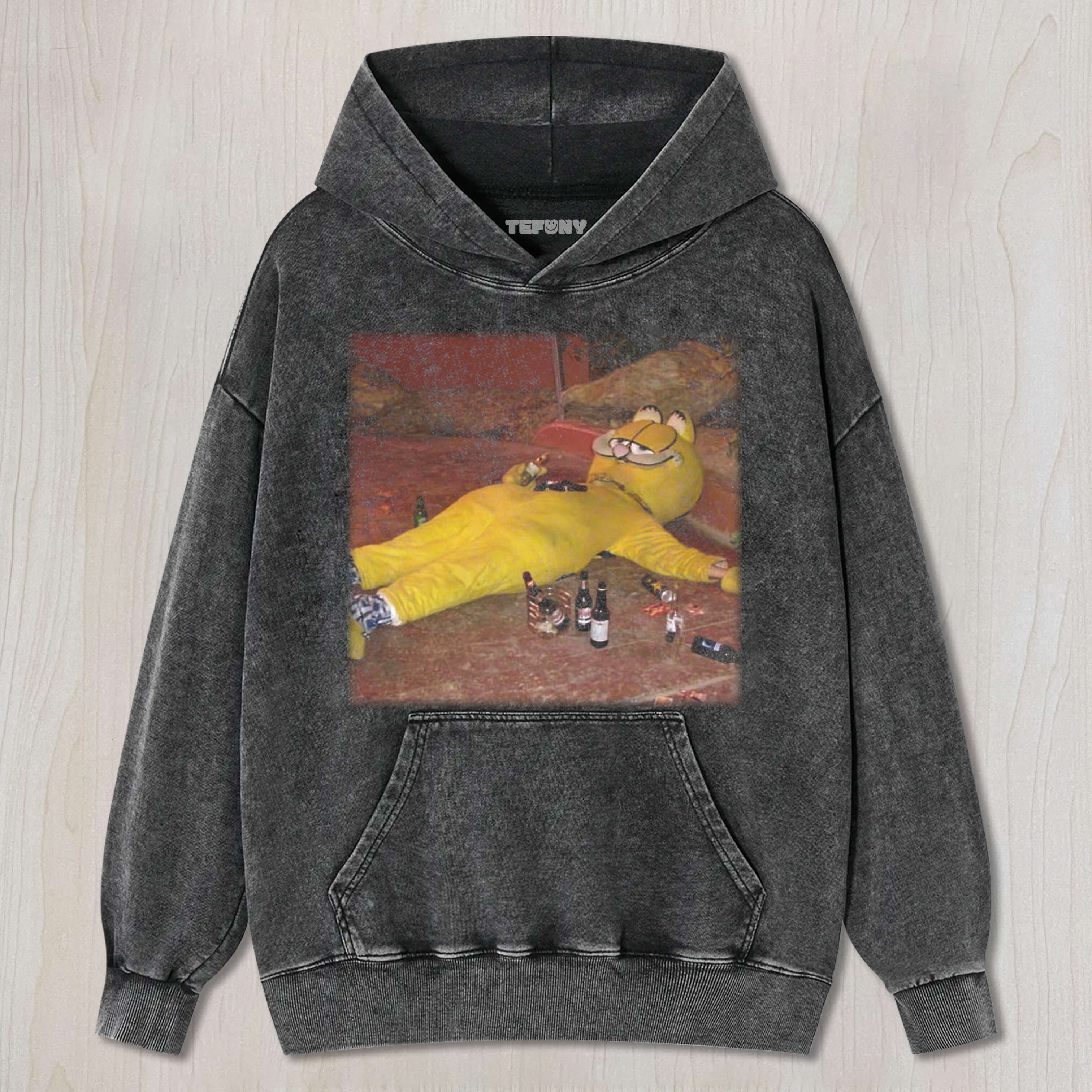GARFIELD DRUNK BY THE ROADSIDE TEE & SWEAT & HOOD