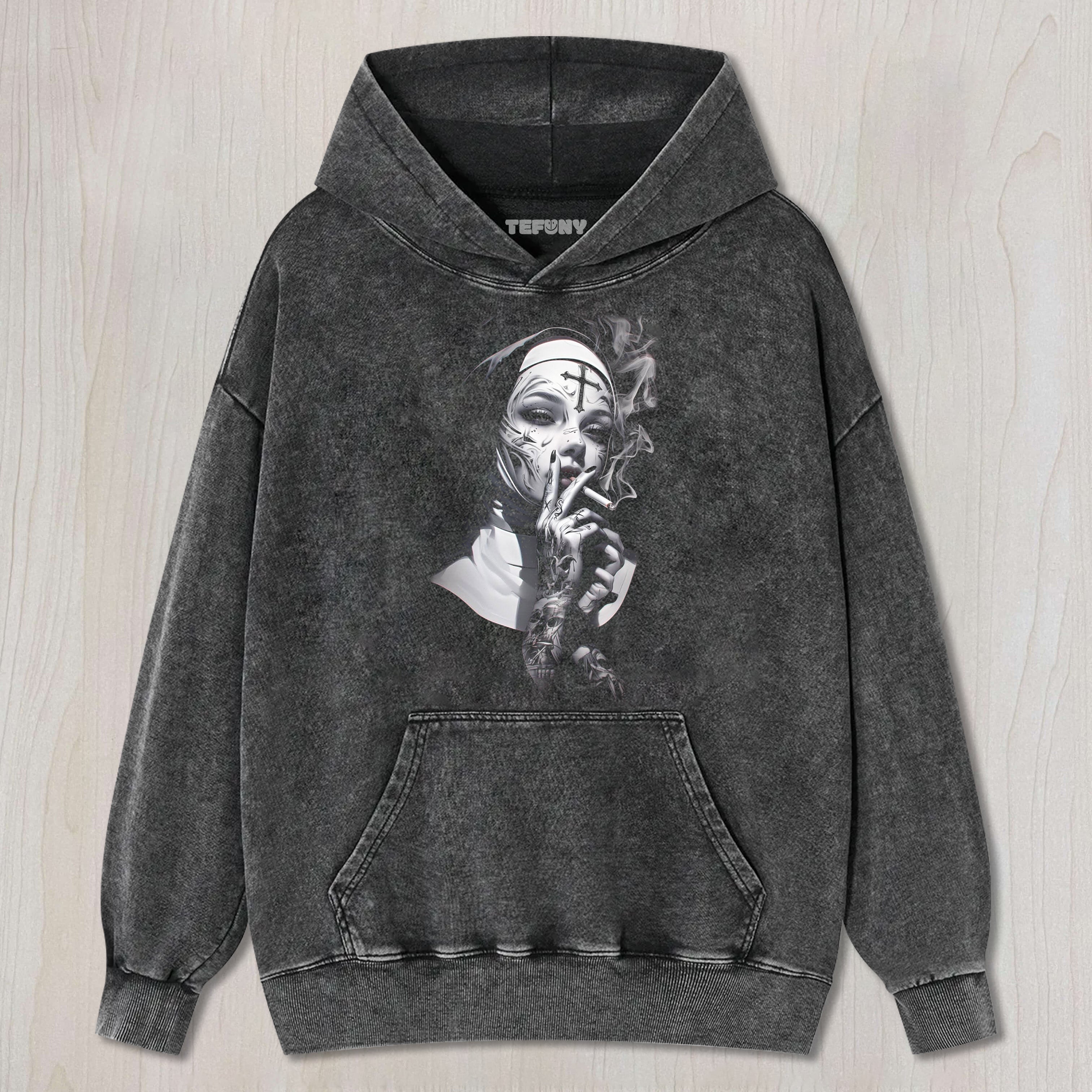 GOTHIC SMOKING NUN TEE & SWEAT & HOOD