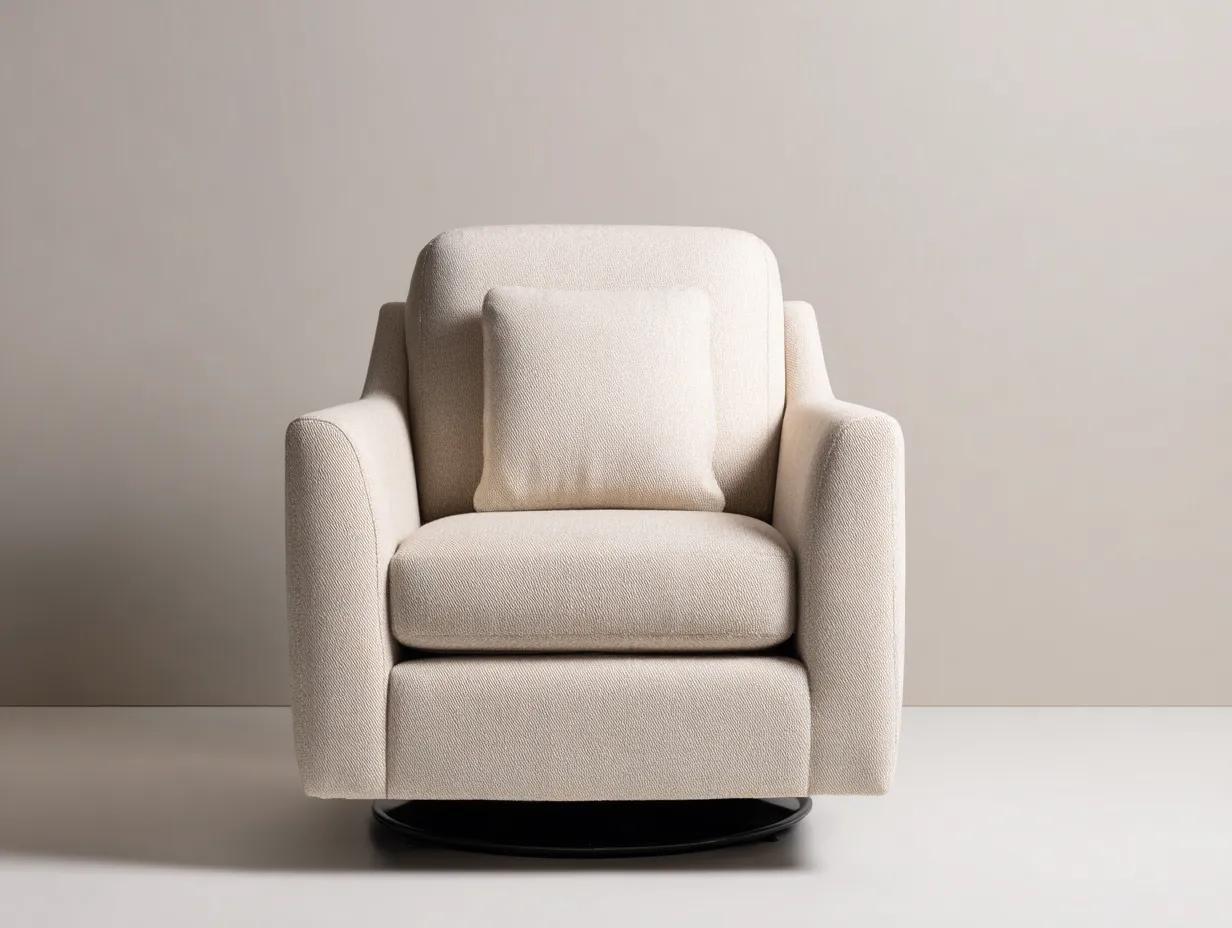 Sessel Stoff 82x84x86 cm - Beige - drehbar fürs Wohnzimmer-Sariohaus