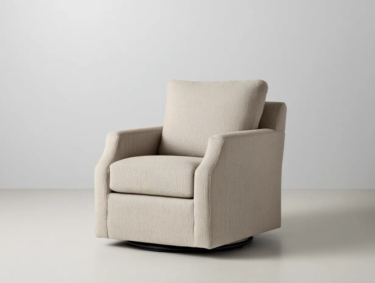 Sessel Cordstoff 80x82x84 cm - Creme - drehbar fürs Wohnzimmer-Sariohaus