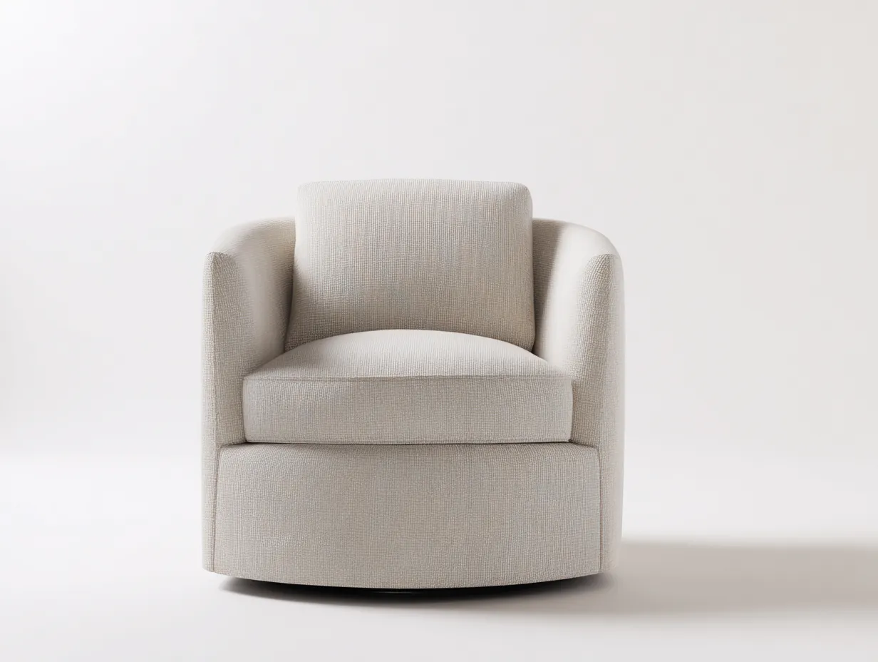 Sessel Stoff 84x82x82 cm - beige - kompakter Drehsessel für Wohnzimmer-Sariohaus